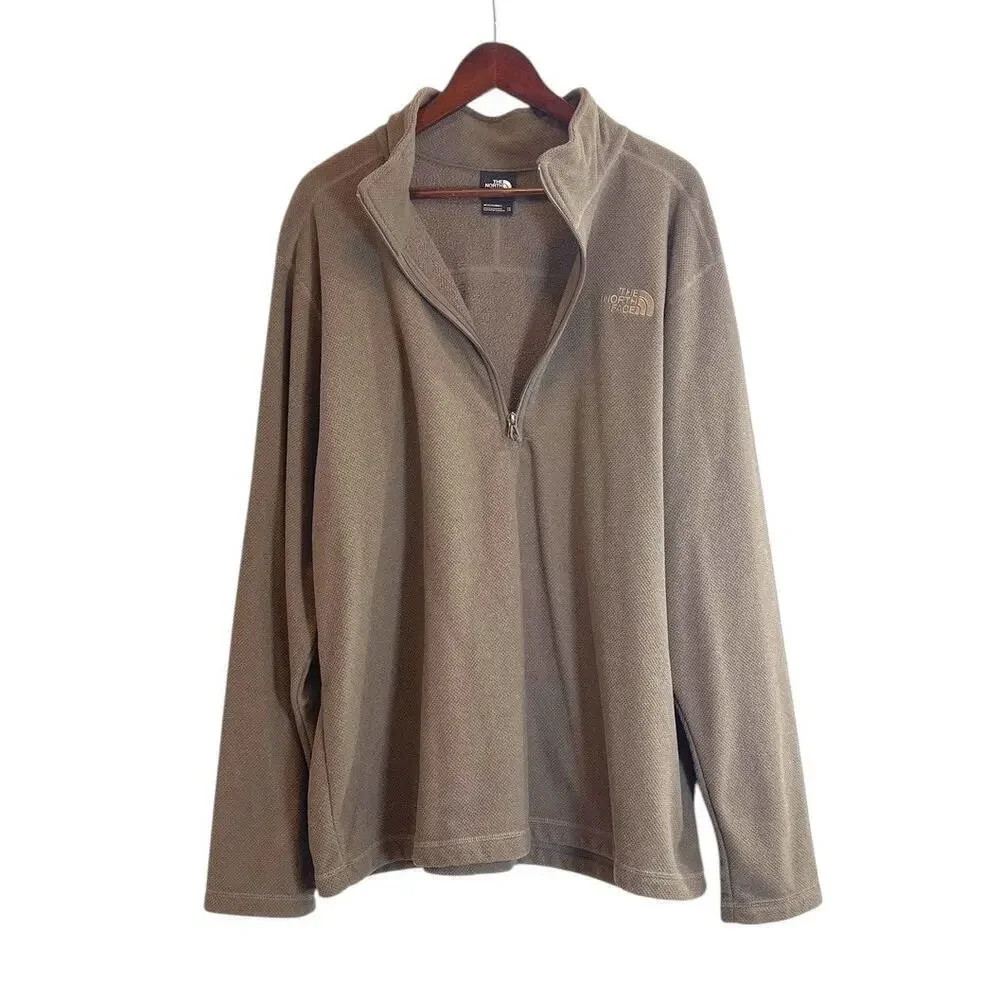 The North Face Men's Textured Cap Rock 1/4 Zip in Smokey Brown Heather Size XXL